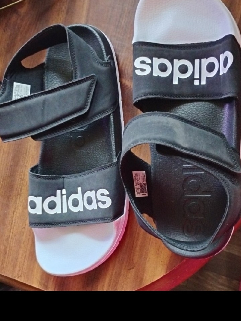 adidas Black, White and Velcro Sport Sandals